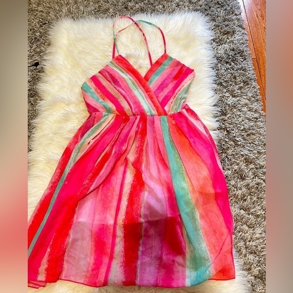 Multicolor Striped Halter Dress - Picture 1 of 1